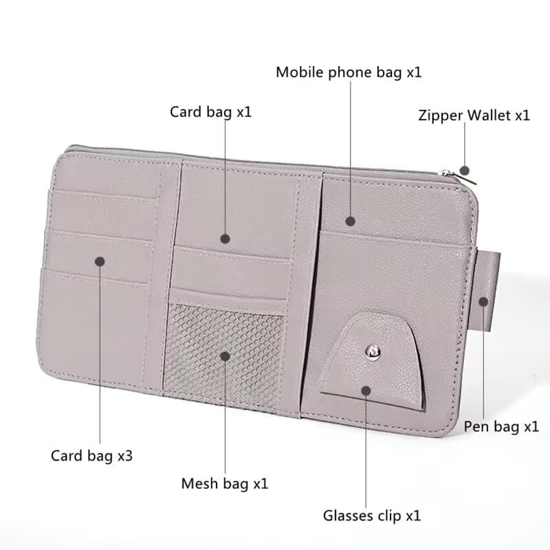 Car Sun Visor Leather Organiser