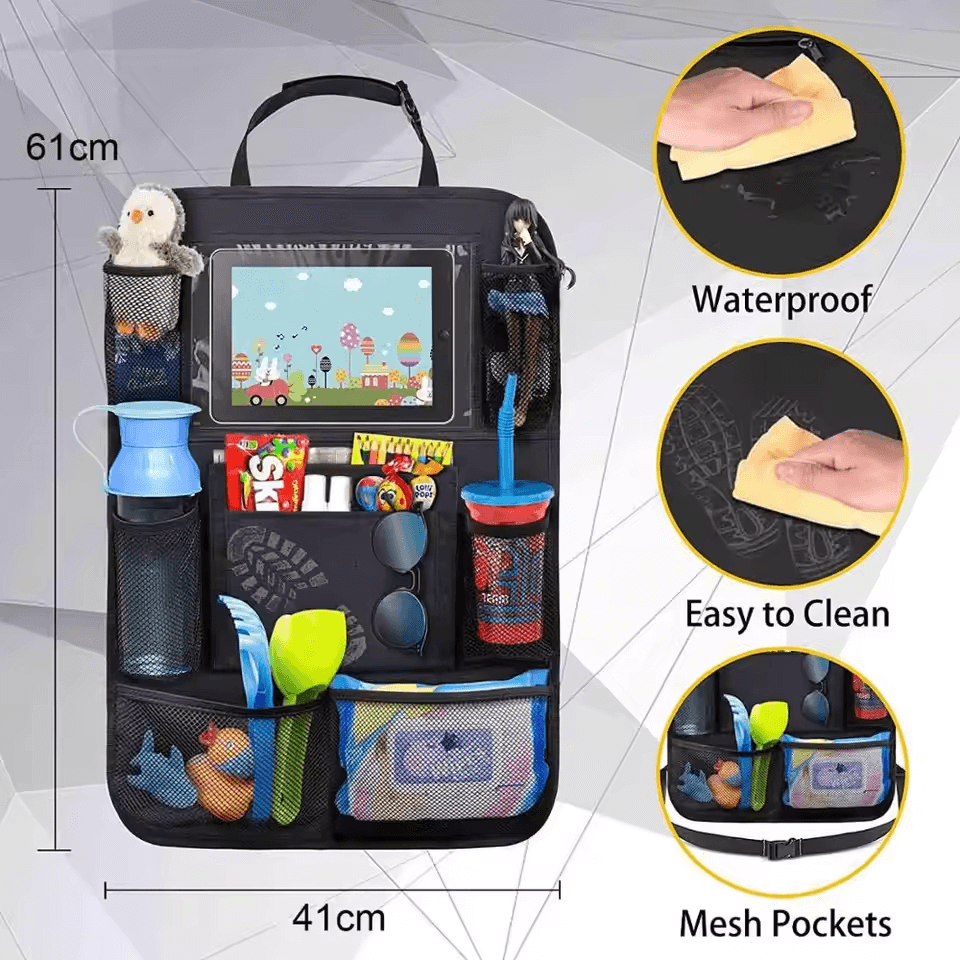 Car Back Seat Organiser - with iPad Holder